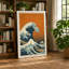 Great Wave Rising Japandi - Wrapped Canvas-2136528172-2136528173