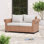 Causeuse de patio en osier avec coussins Brockington