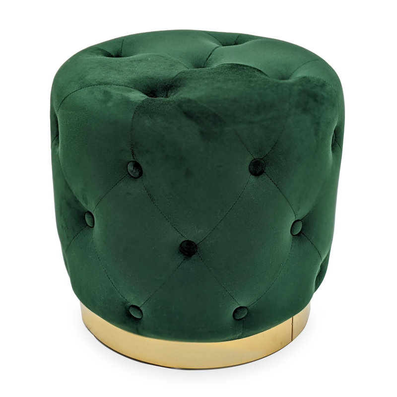 Tabouret mauve en velours rose, Vert