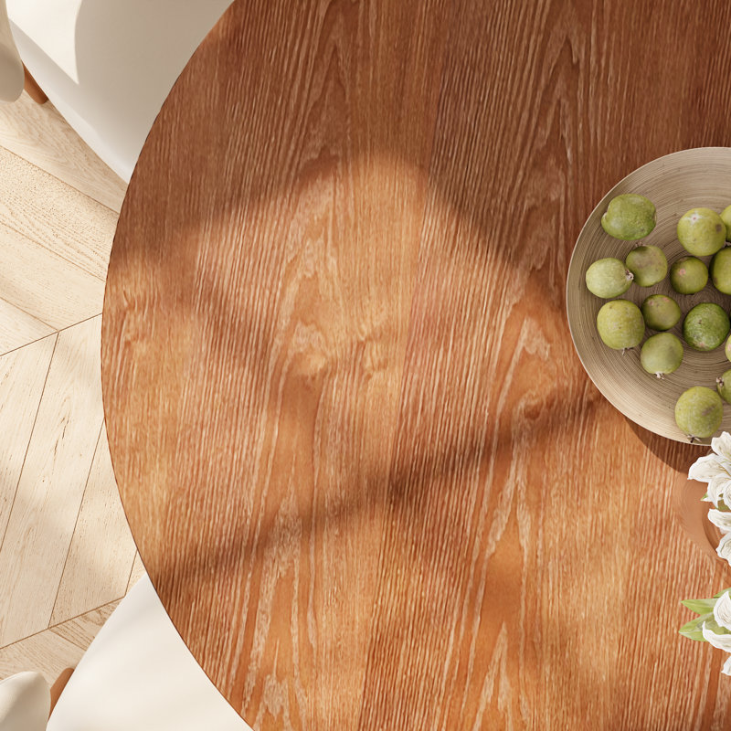 Table de salle à manger déjeuner en bois massif, Bois massif, Brun, H 29,52 po x L 39,37 po x l 39,37 po