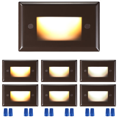 Commercial 3CCT LED Step Light, Dimmable Horizontal Stair Lights for Indoor/Outdoor, 120V-277V Line Voltage, 2.5W Zinc Alloy Staircase Lights, Oil Rubbed Bronze