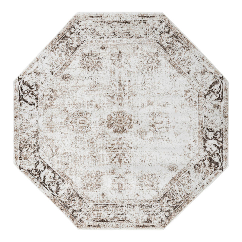 Tapis Brandt, Octogone 7 pi 10 po x 7 pi 10 po, Non, Beige /Brun clair