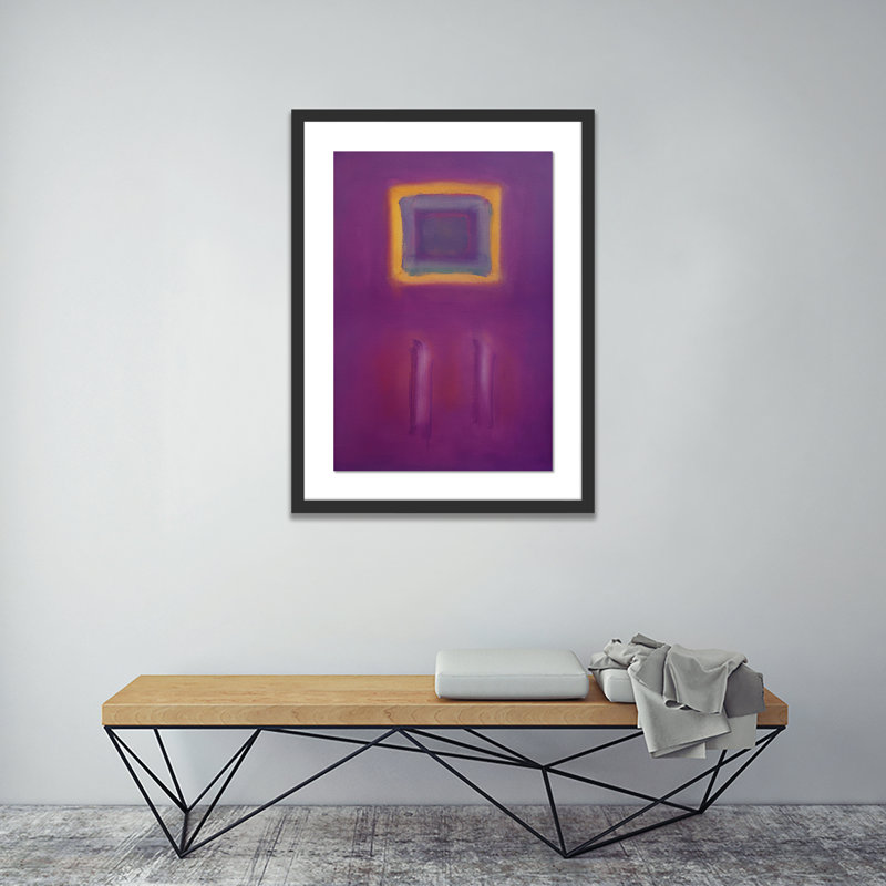 Figures In A Souk Purple Print by Charles Stuart, Black, 48" H x 34" W x 2.5" D
