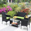 Patio d'extérieur 4 pièces: fauteuils rembourrés, table à thé et mobilier de jardin: coussins d'extérieur