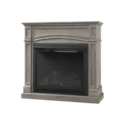 46 in. Dual Fuel Pewter Oak Vent Free Fireplace System 33,000 BTU