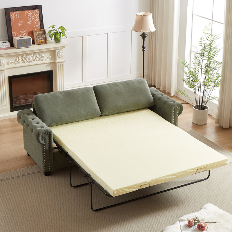Lit escamotable convertible de 83,8 po Fx, 21 avec matelas pliable. Fabrication. Mousse à haute résilience. Canapé à 3 places, 21 matelas pliables et confortable pour le salon en appartement