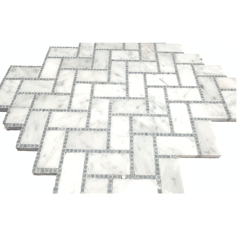 Carreau de mosaïque pour mur et plancher en marbre 1 po x 2 po Horringbone