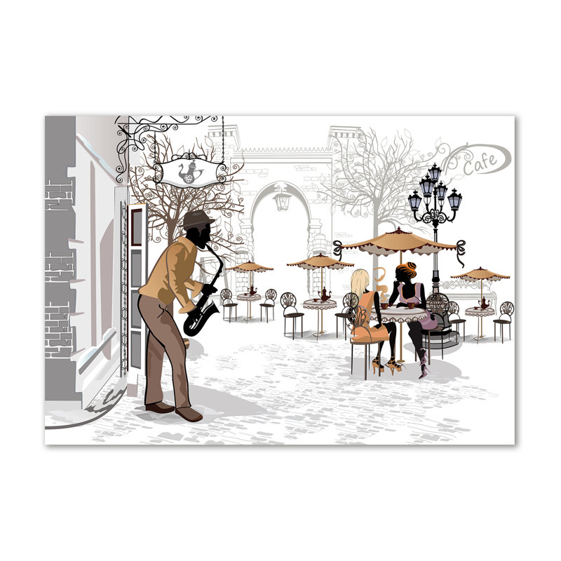 Street Musician - Wrapped Canvas Print
