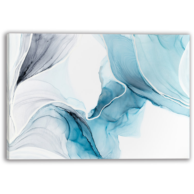 «Flowing Blue Ink», art mural sur toile abstraite, H 16 po x l 24 po x P 1,5 po