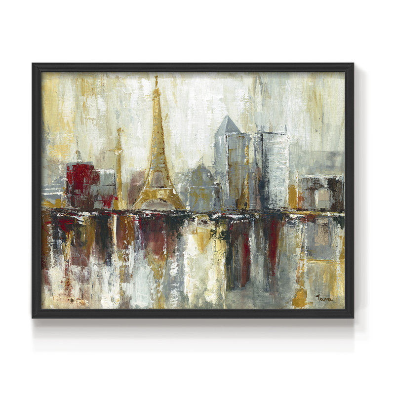 Paris Icons -Framed Print - Restickable, H 11 po x l 14 po, Noir, noir, noir, noir