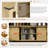 59.33-inch Vintage-Style Sliding Door Sideboard with Mesh Panel and Open Storage Section-294994665
