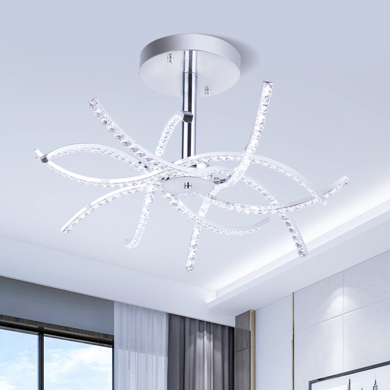 Plafonnier semi-encastré à DEL 6 lumières Altus, H 5,51 po x l 18,9 po x P 18,9 po
