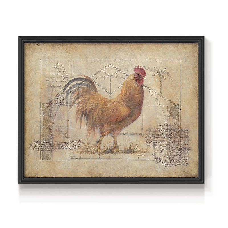 Rustic Fowl I -Framed Print - Restickable, H 8 po x l 10 po, Noir, noir, noir, noir