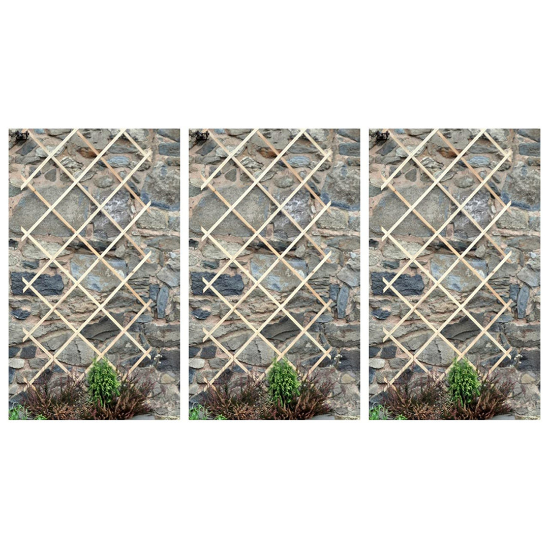 Trellis, Set Of 3 Expanding 6FT X 3FT Wooden Trellis Home And Garden Outdoor Flexible Wood Trellis For Climbing Growing Plants & Flowers Fence Panel G