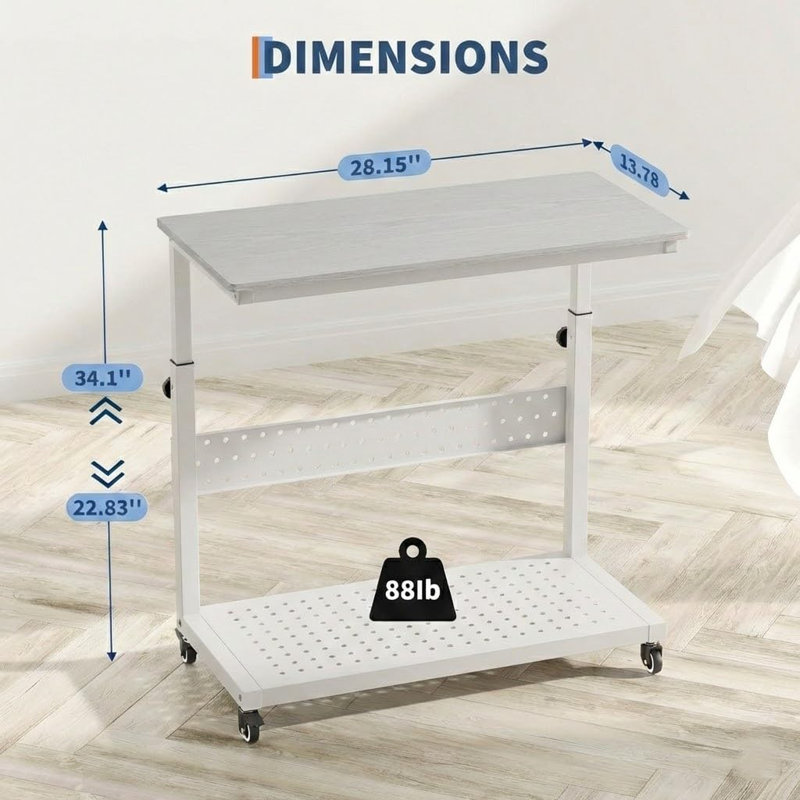 Support réglable pour ordinateur portable avec gestion des câbles à 2 niveaux pour la maison et le bureau (22,8 po à 34,1 po)