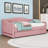 Upholstered Daybed with Trundle and LED Lights-202597665-202597664