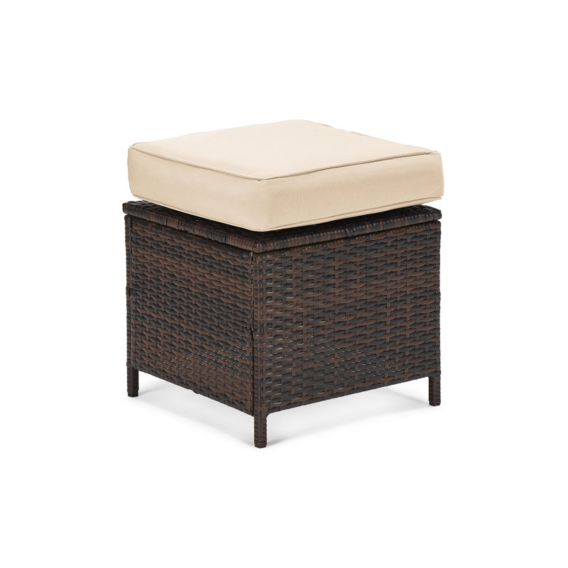 Chaise longue en rotin avec coussins 6 pièces Parkhurst, Beige