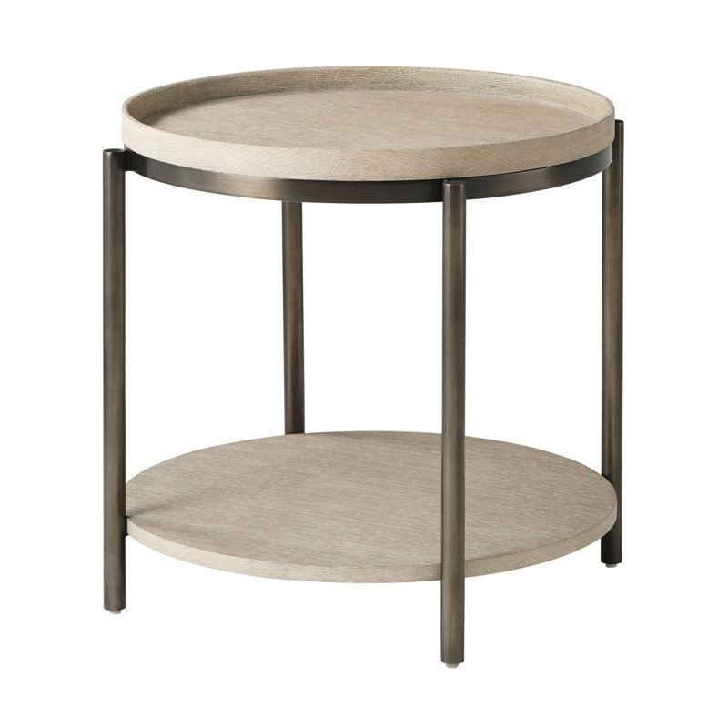 Repose Solid Wood End Table, Gray Oak, 22" H x 14.25" W x 14.25" D
