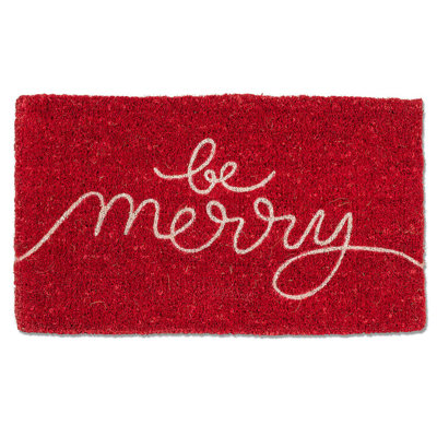 Tapis de porte d'extérieur 30 po x 18 po Britzy Be Merry Script