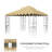 10X10 Ft Patio Gazebo Replacement Canopy In Tan. . Drain Holes For Water Drainage. Net A - Outdoor Space - Fabric. To Keep Dry. - Life-1784262569