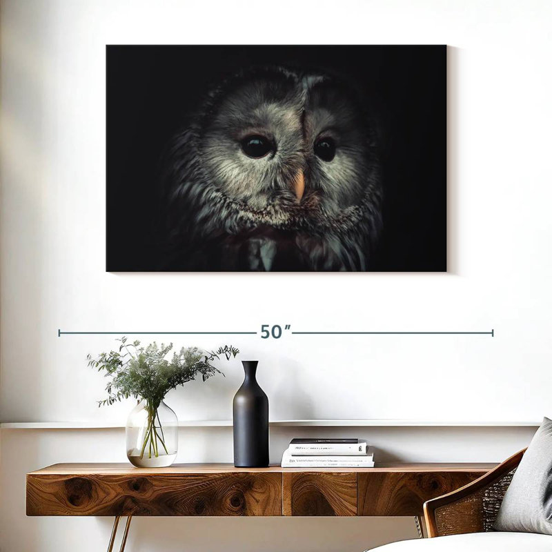 Hibou solitaire Brampt, H 26 po x l 39 po