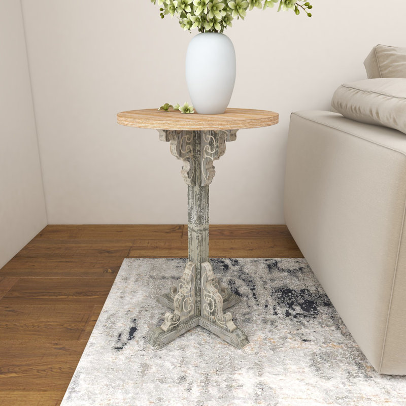 Chadwin Solid Wood Top End Table, Gray