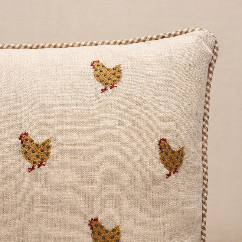 Betsy's Chicken Linen Lumbar Pillow Cover & Insert