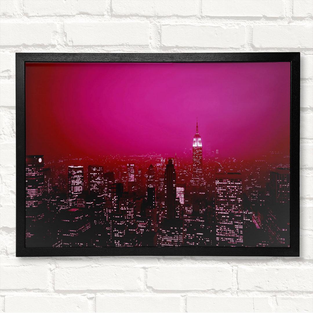 New York City Pink Skies Gerahmter Druck