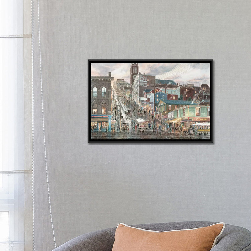 « kearny st. san francisco » par reproduction d’art sur toile Stanton Manolakas, H 18 po x l 26 po x P 1,5 po, Pas de tapis