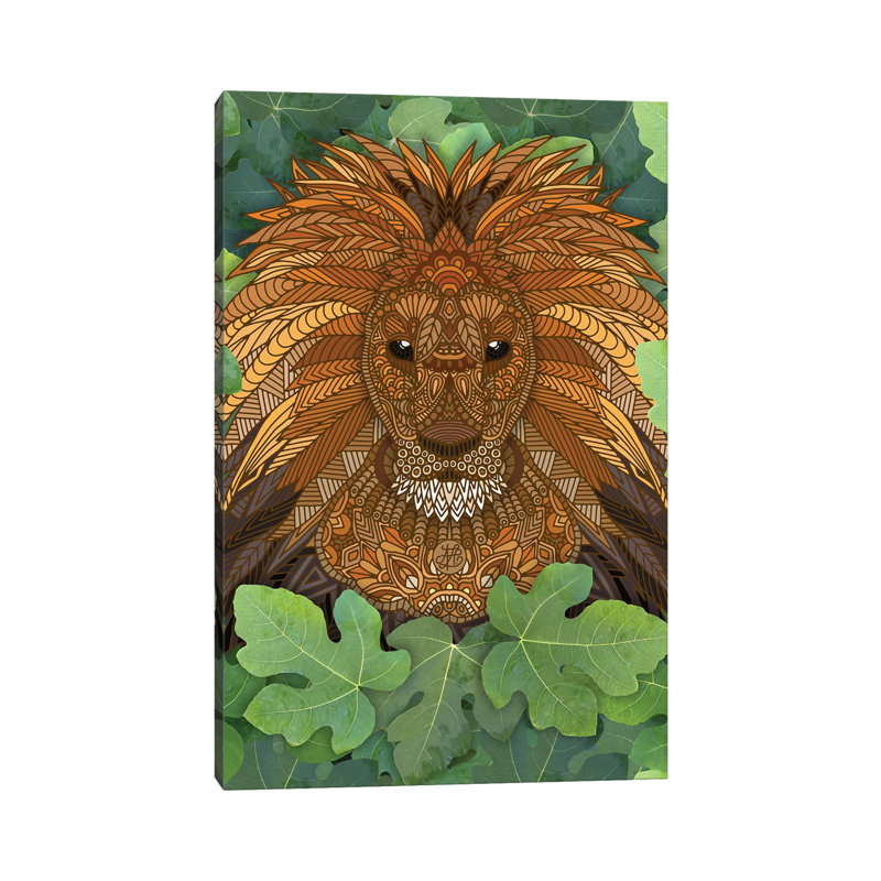 Lion King of the Jungle 1 Piece Wrapped Canvas Painting, 30.48cm H x 20.32cm W x 1.9cm D