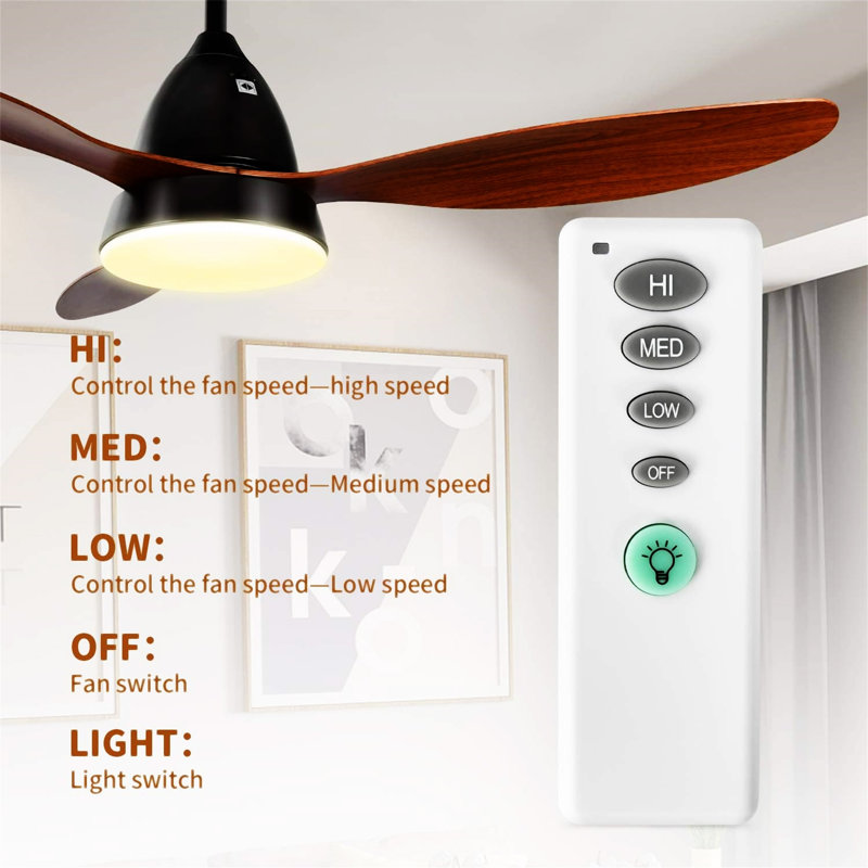 52-Inch Ceiling Fan With LED Light And Remote Control