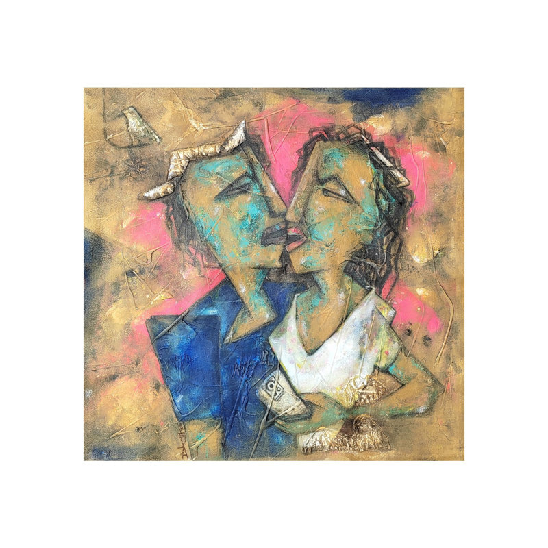 Le Baiser | Technique mixte sur toile | Par Dhananjoy Das
