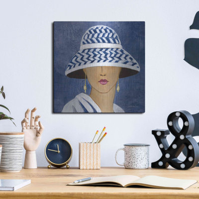 Art mural en métal «Lady with Hat II» par Silvia Vassileva
