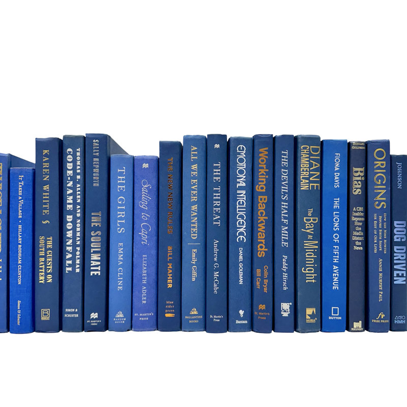 Livres bleu moyen moderne par couleur et pied
