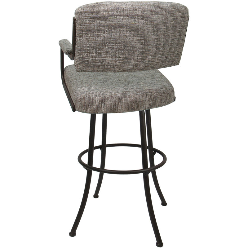 Tabouret de comptoir pivotant rembourré avec structure en métal Ilarrold, Brun, Bar Stool (30" Seat Height)