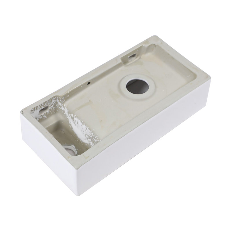 Lavabo de salle de bain mural rectangulaire en céramique 14,6 "x 7,3" avec trou de robinet simple