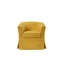 Fauteuil pivotant Tucker de 28 po en tissu jaune tissé avec base à jupe