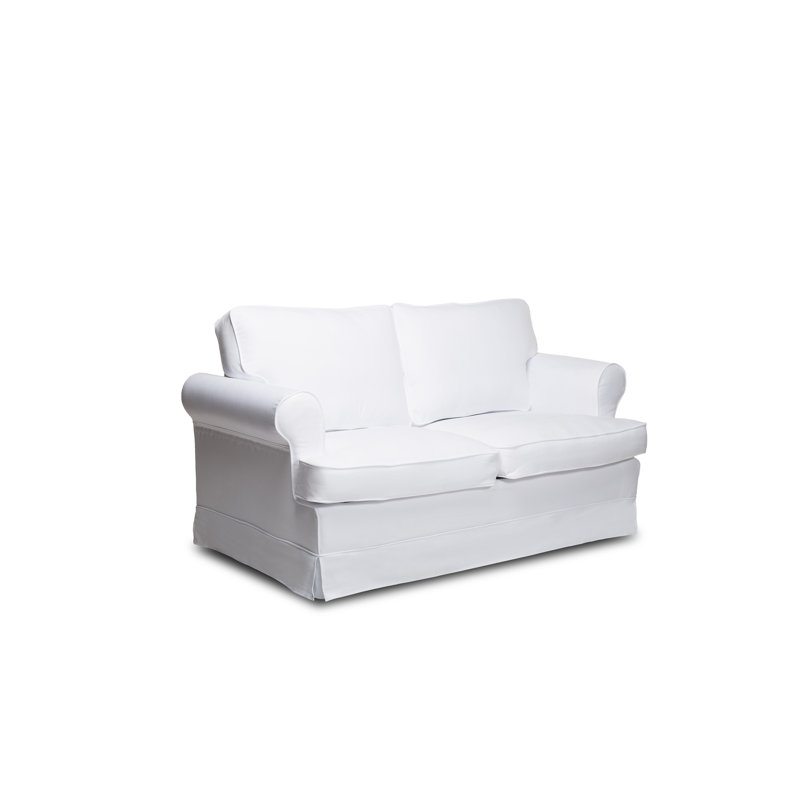 Litwin 62.8'' Slipcovered Loveseat, White