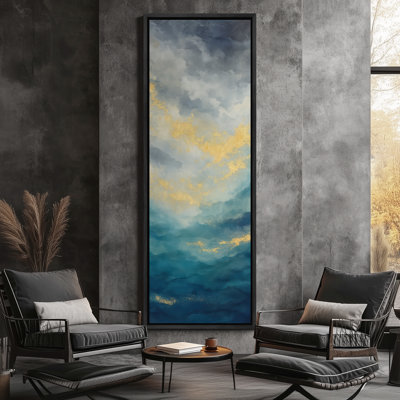 Abstrait paysage abstrait encadré sur toile - impression minimaliste neutre pour décoration murale moderne