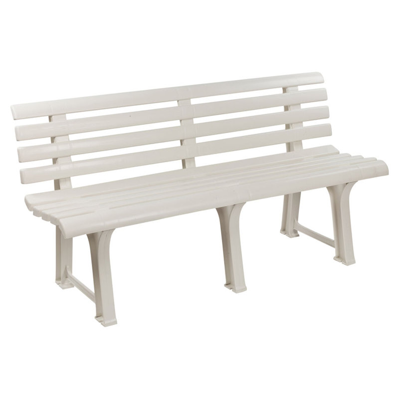 Plastic Garden Bench, White