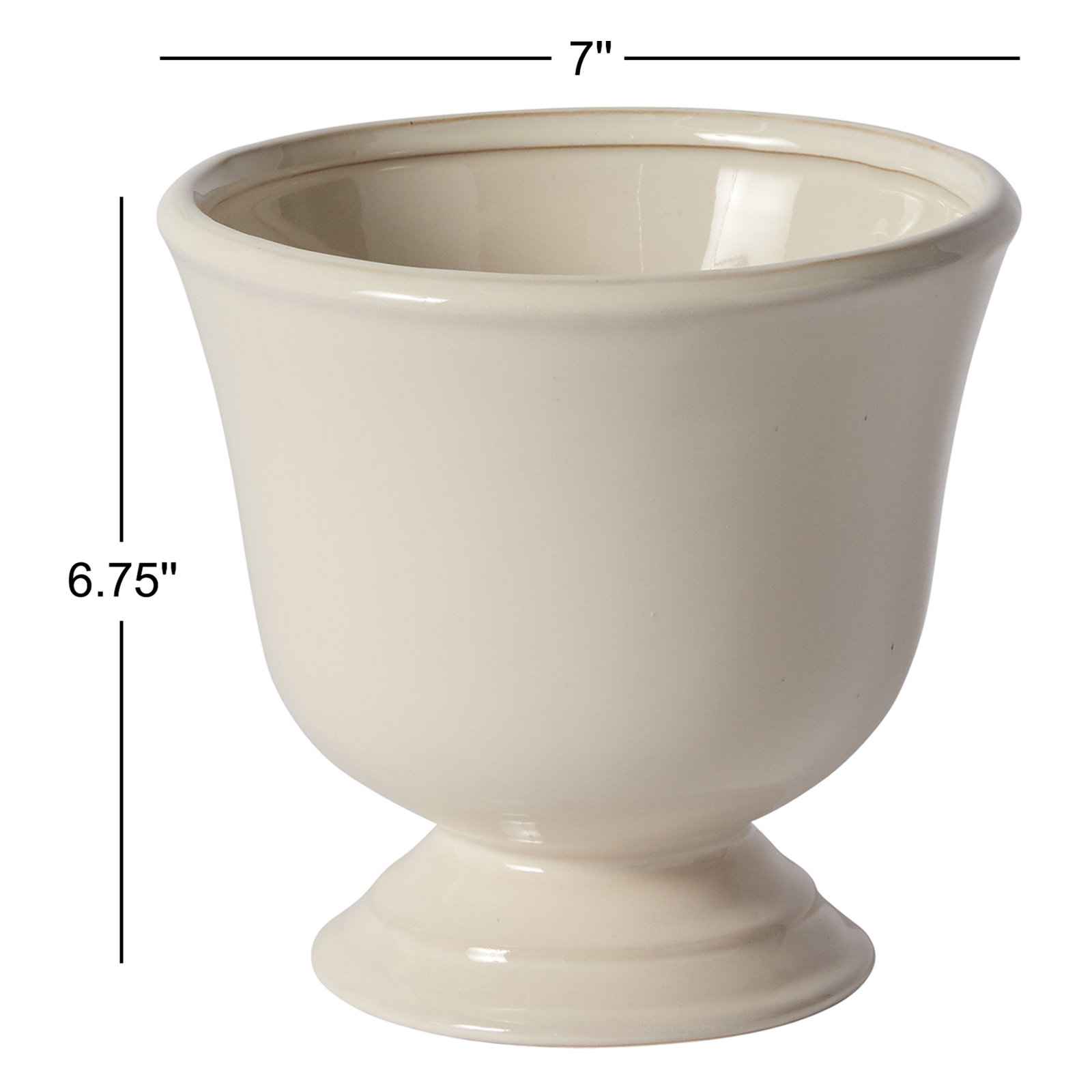 Kardi Handmade Ceramic Urn Planter, 6.75" H x 7" W x 7" D