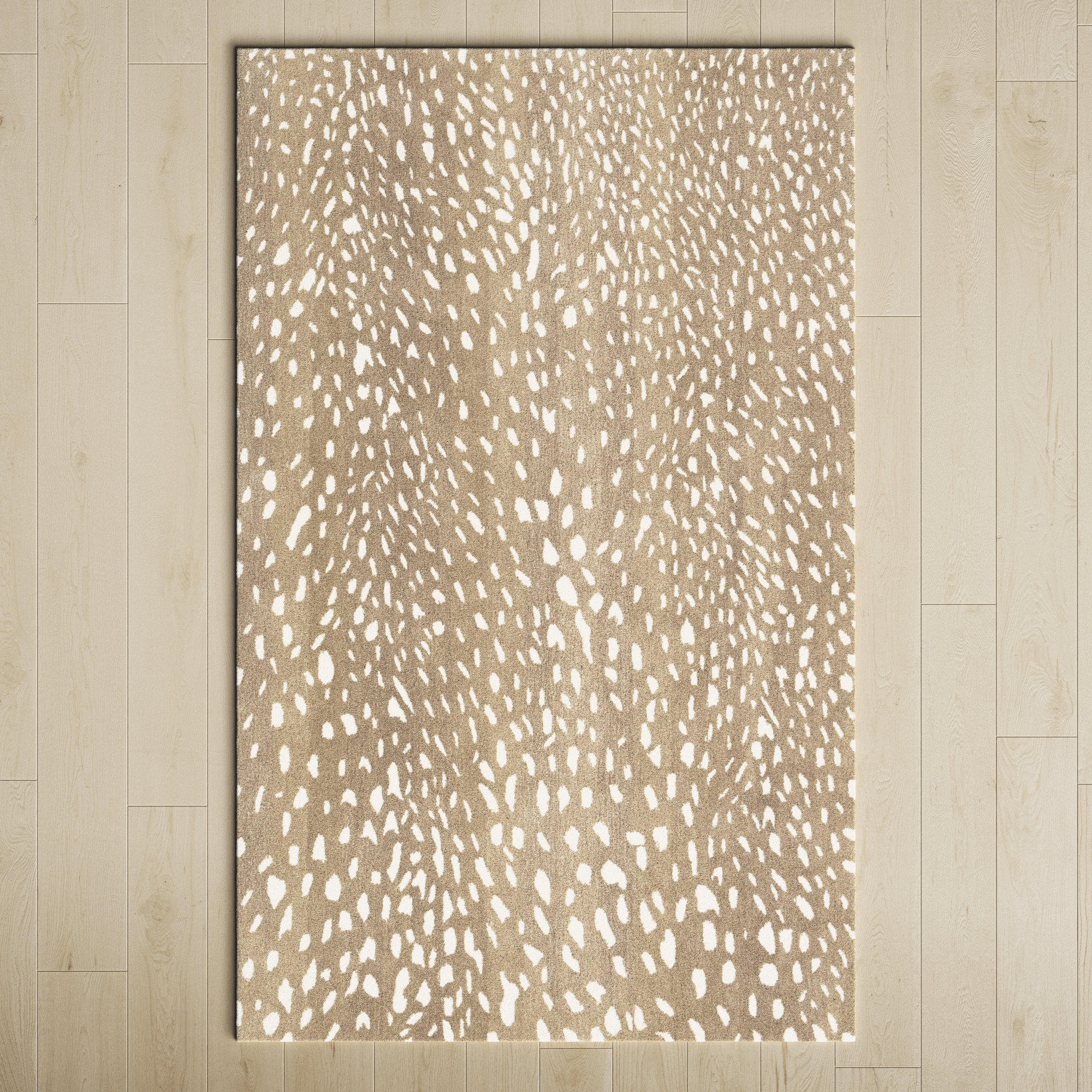 Leopard Skin Design Tufted 5x8 Wool Area Rug