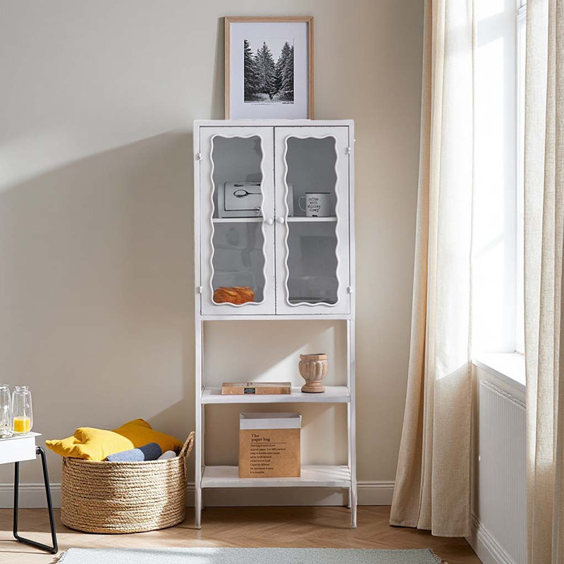 Armoire de rangement blanche en fer de style minimaliste
