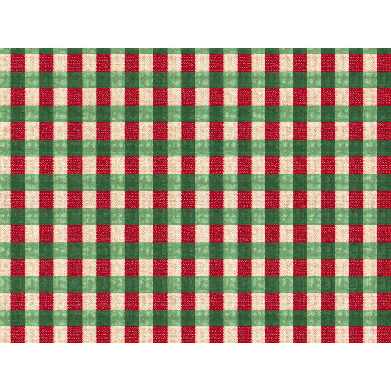 Gingham Comforter, Green/Red, King Comforter