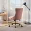 Fauteuil de bureau moderne capitonné en velours capitonné à boutons, fauteuil de bureau pivotant sans accoudoirs-118665631