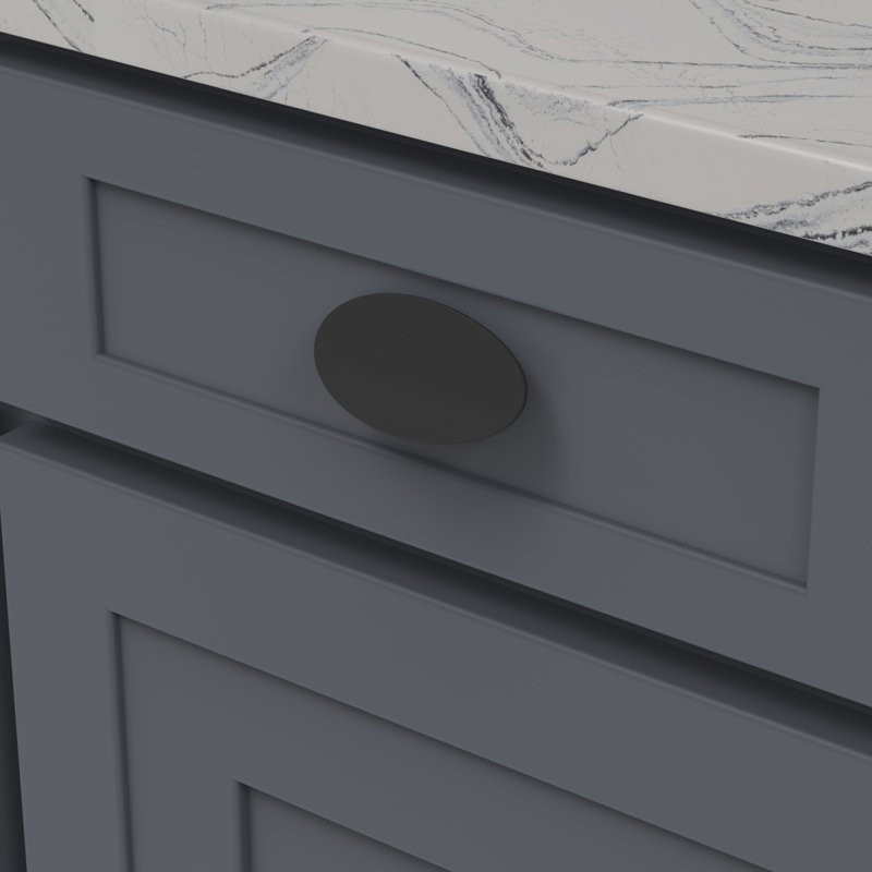 Bijou Grata Collection Pull 3-3/4 Inch x 1-78 Inch Oval, Matte Black