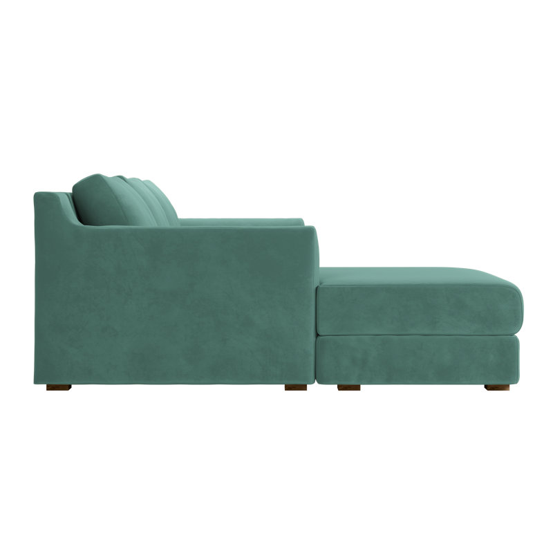 All-Natural Elevate Sectional, Seafoam Recycled Velvet