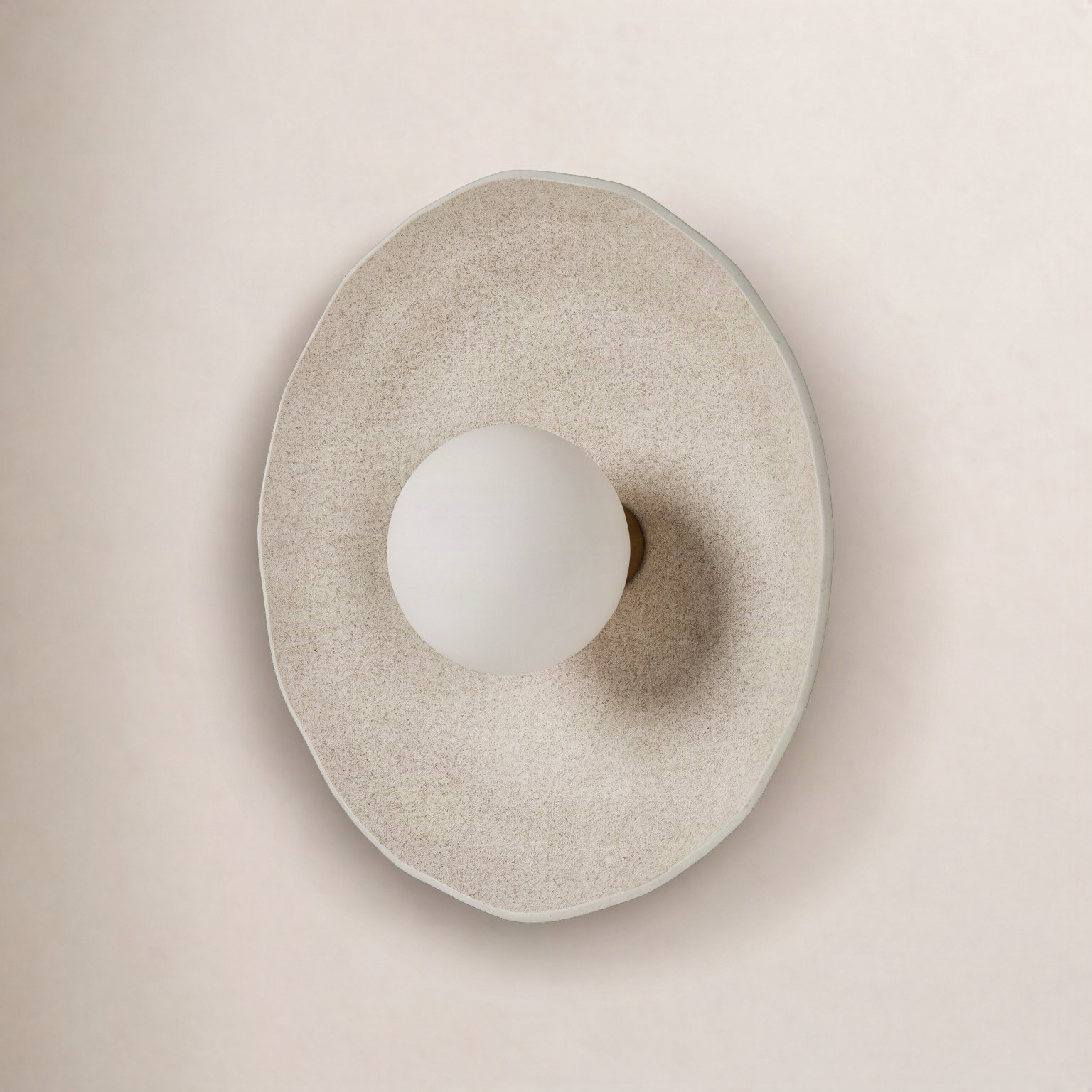 Tulipe Single Light Porcelain Dimmable Flush Mounted Sconce