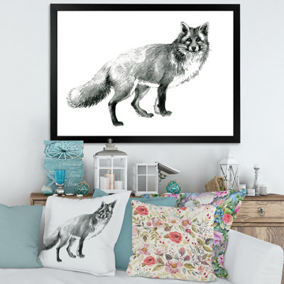 " Monochrome Portrait Fox " Painting Print
