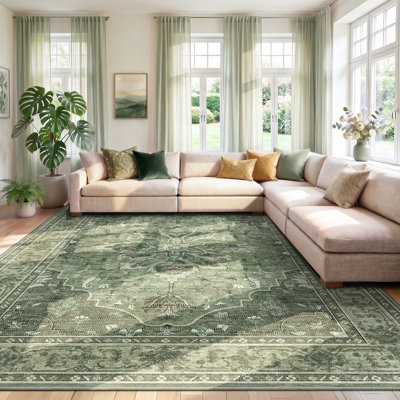 Tapis rétro antidérapant à motif médaillon Sunflower